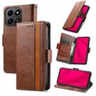 For Honor 200 Smart CaseNeo Splicing Dual Magnetic Buckle Leather Phone Case(Brown) - 1