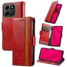 For Honor 200 Smart CaseNeo Splicing Dual Magnetic Buckle Leather Phone Case(Red) - 1