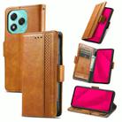 For Honor 400 Lite CaseNeo Splicing Dual Magnetic Buckle Leather Phone Case(Khaki) - 1
