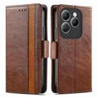 For Infinix Hot 40 Pro CaseNeo Splicing Dual Magnetic Buckle Leather Phone Case(Brown) - 1
