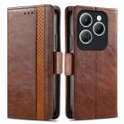 For Infinix Hot 40 CaseNeo Splicing Dual Magnetic Buckle Leather Phone Case(Brown) - 1