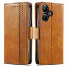 For Infinix Hot 30i CaseNeo Splicing Dual Magnetic Buckle Leather Phone Case(Khaki) - 1