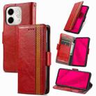 For Infinix Smart 9 CaseNeo Splicing Dual Magnetic Buckle Leather Phone Case(Red) - 1