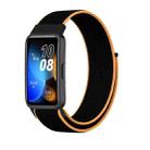 For Huawei Watch Band 9 / 9 NFC Nylon Loop Hook and Loop Fastener Watch Band(Black Orange) - 1