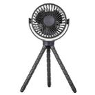 WX1020 Portable Handheld Summer Fan Flexible Octopus Tripod Baby Stroller Desktop Fan(Black) - 1