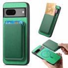 For Google Pixel 7 Retro Magsafe Card Bag PU Back Cover Phone Case(Green) - 1