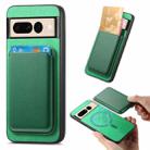 For Google Pixel 7 Pro Retro Magsafe Card Bag PU Back Cover Phone Case(Green) - 1