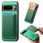For Google Pixel 8 Retro Magsafe Card Bag PU Back Cover Phone Case(Green) - 1