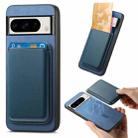 For Google Pixel 8 Pro Retro Magsafe Card Bag PU Back Cover Phone Case(Blue) - 1