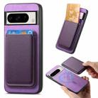 For Google Pixel 8 Pro Retro Magsafe Card Bag PU Back Cover Phone Case(Purple) - 1