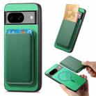 For Google Pixel 8a Retro Magsafe Card Bag PU Back Cover Phone Case(Green) - 1
