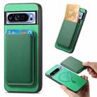 For Google Pixel 9 Pro Retro Magsafe Card Bag PU Back Cover Phone Case(Green) - 1
