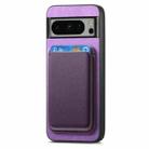 For Google Pixel 9 Pro XL Retro Magsafe Card Bag PU Back Cover Phone Case(Purple) - 2