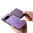 For Google Pixel 9 Pro XL Retro Magsafe Card Bag PU Back Cover Phone Case(Purple) - 3