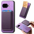 For Google Pixel 9a Retro Magsafe Card Bag PU Back Cover Phone Case(Purple) - 1