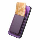For Google Pixel 9a Retro Magsafe Card Bag PU Back Cover Phone Case(Purple) - 3