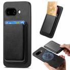 For Google Pixel 9a Retro Magsafe Card Bag PU Back Cover Phone Case(Black) - 1