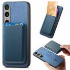 For Sony Xperia 1 V Retro Magsafe Card Bag PU Back Cover Phone Case(Blue) - 1