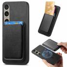 For Sony Xperia 10 V Retro Magsafe Card Bag PU Back Cover Phone Case(Black) - 1