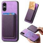 For Sony Xperia 1 VI Retro Magsafe Card Bag PU Back Cover Phone Case(Purple) - 1