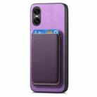 For Sony Xperia 1 VI Retro Magsafe Card Bag PU Back Cover Phone Case(Purple) - 2