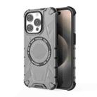 For iPhone 15 Pro MagSafe Armor Holder PC Hybrid TPU Phone Case(Black) - 1