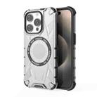 For iPhone 15 Pro MagSafe Armor Holder PC Hybrid TPU Phone Case(White) - 1
