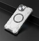 For iPhone 14 Plus MagSafe Armor Holder PC Hybrid TPU Phone Case(White) - 2