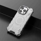 For iPhone 15 Pro Armor Holder PC Hybrid TPU Phone Case(White) - 2