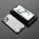 For iPhone 15 Armor Holder PC Hybrid TPU Phone Case(White) - 3