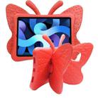 For iPad Air 11 2024 Butterfly Bracket Kids EVA Shockproof Tablet Case(Red) - 1