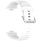 For Huawei Watch Fit3 Silver Buckle Silicone Sports Watch Band(White) - 2