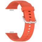 For Huawei Watch Fit3 Silver Buckle Silicone Sports Watch Band(Orange) - 2