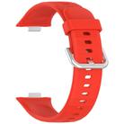 For Huawei Watch Fit3 Silver Buckle Silicone Sports Watch Band(Red) - 2