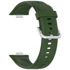 For Huawei Watch Fit3 Silver Buckle Silicone Sports Watch Band(Army Green) - 2