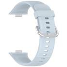 For Huawei Watch Fit3 Silver Buckle Silicone Sports Watch Band(Light Blue) - 2