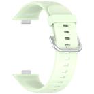 For Huawei Watch Fit3 Silver Buckle Silicone Sports Watch Band(Light Green) - 2