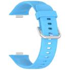 For Huawei Watch Fit3 Silver Buckle Silicone Sports Watch Band(Sky Blue) - 2