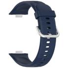 For Huawei Watch Fit3 Silver Buckle Silicone Sports Watch Band(Midnight Blue) - 2