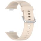 For Huawei Watch Fit3 Silver Buckle Silicone Sports Watch Band(Ivory White) - 2