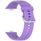 For Huawei Watch Fit3 Silver Buckle Silicone Sports Watch Band(Purple) - 2