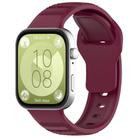 For Huawei Watch Fit 3 Wavy Dot Texture Silicone Sports Watch Band(Wine Red) - 1
