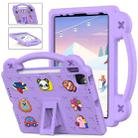 For iPad Air 11 2024 Handle Kickstand Children EVA Shockproof Tablet Case(Light Purple) - 1