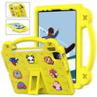 For iPad Air 11 2024 Handle Kickstand Children EVA Shockproof Tablet Case(Yellow) - 1