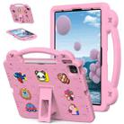 For iPad Air 13 2024 Handle Kickstand Children EVA Shockproof Tablet Case(Pink) - 1