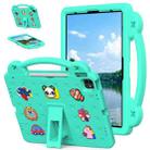 For iPad Air 13 2024 Handle Kickstand Children EVA Shockproof Tablet Case(Mint Green) - 1