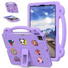 For iPad Air 13 2024 Handle Kickstand Children EVA Shockproof Tablet Case(Light Purple) - 1