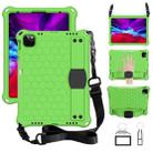 For iPad Pro 11 2024 Honeycomb EVA Hybrid PC Tablet Case with Strap(Green+Black) - 1