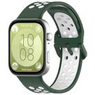 For Huawei Watch Fit 3 Two Color Silicone Sports Watch Band(Green+White) - 1