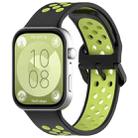 For Huawei Watch Fit 3 Two Color Silicone Sports Watch Band(Black+Green) - 1